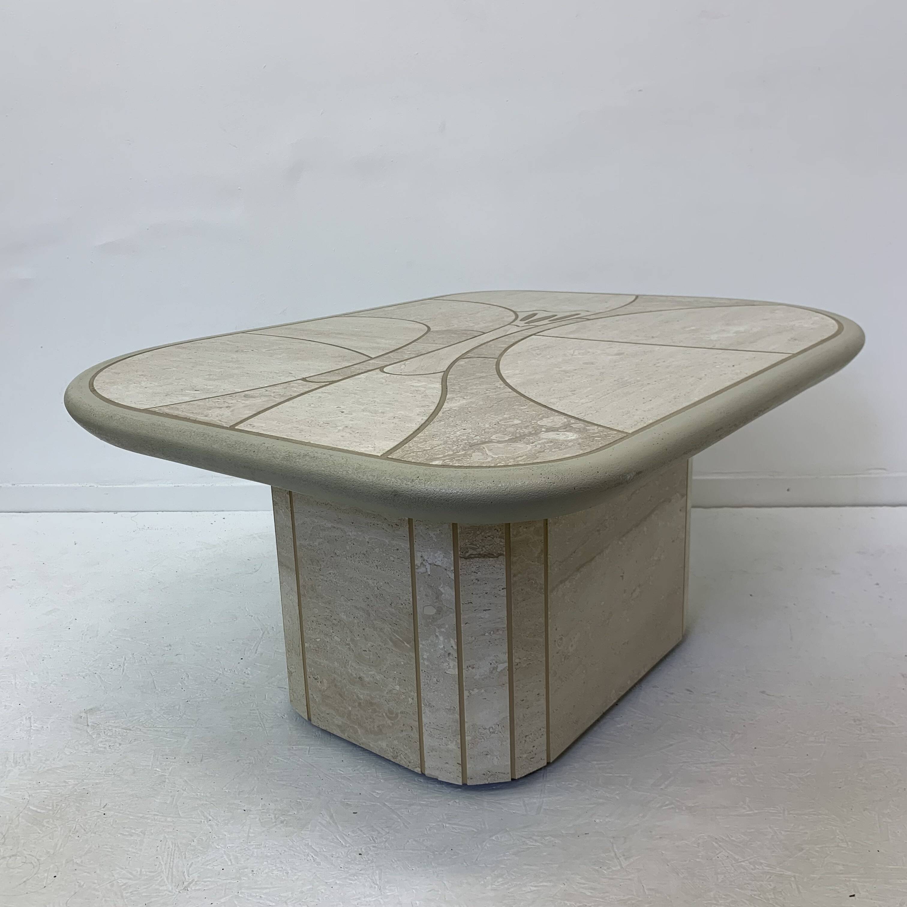 Mid-century design travertine coffee table, 1970’s