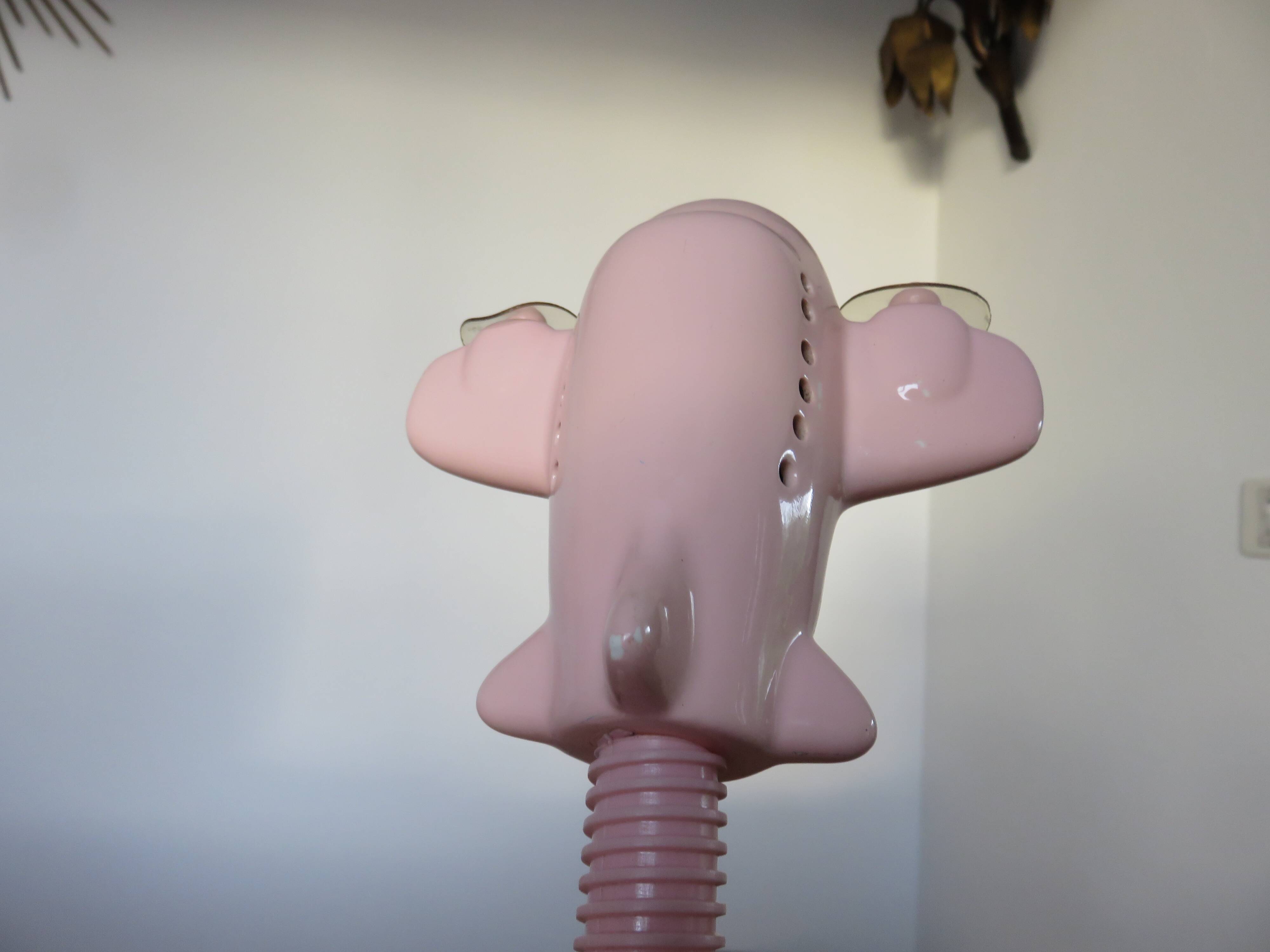 Pink ceramic “airplane” lamp from the 80s