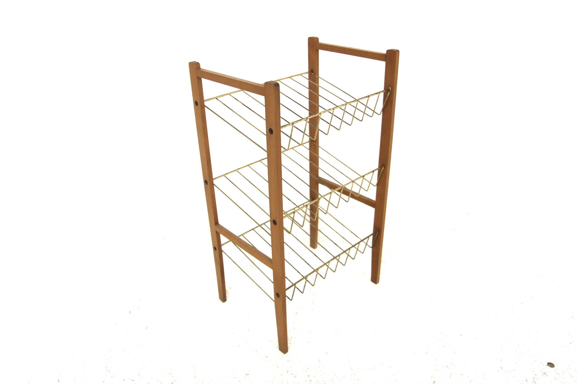 Scandinavian beech magazine holder, Sweden, 1960