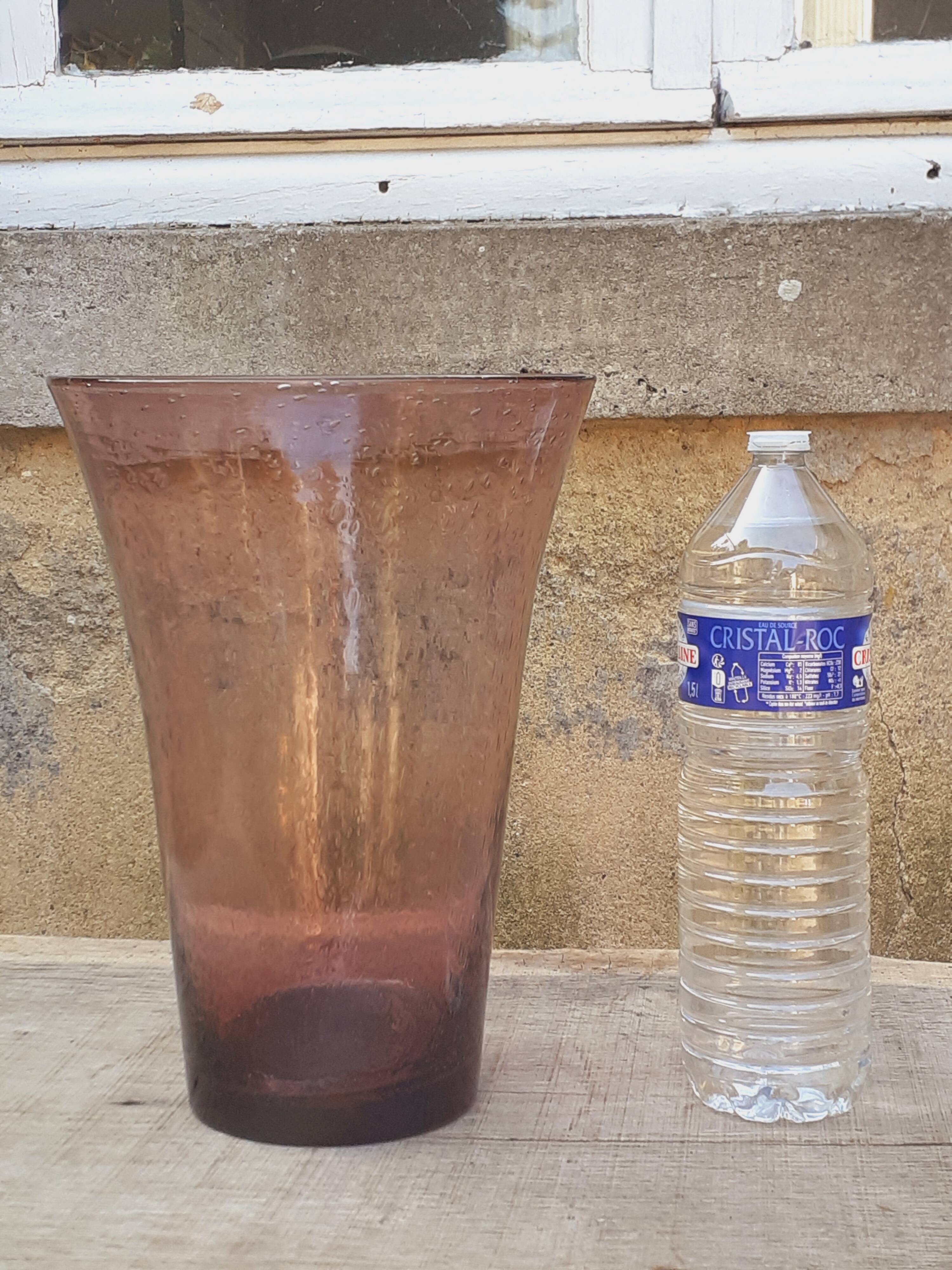 Bubble glass vase, blown, 1970s, Biot manufacture.