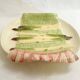 Mid-century asparagus dish, in Keller & Guérin barbotine earthenware.
