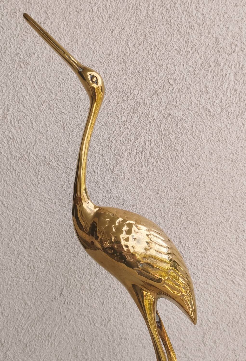 Brass heron on base