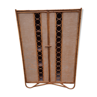 Rattan and bamboo cabinet