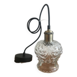Pendant/ceiling light with vintage glass globe and new electrical system