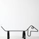 Travail scandinave, paire de chenets chiens