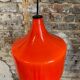 Vintage orange opaline glass pendant light, 1970s