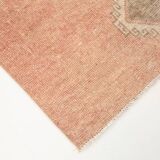 3x9 Vintage Pale Red & Brown Aesthetic Turkish Runner Rug, 91x291Cm