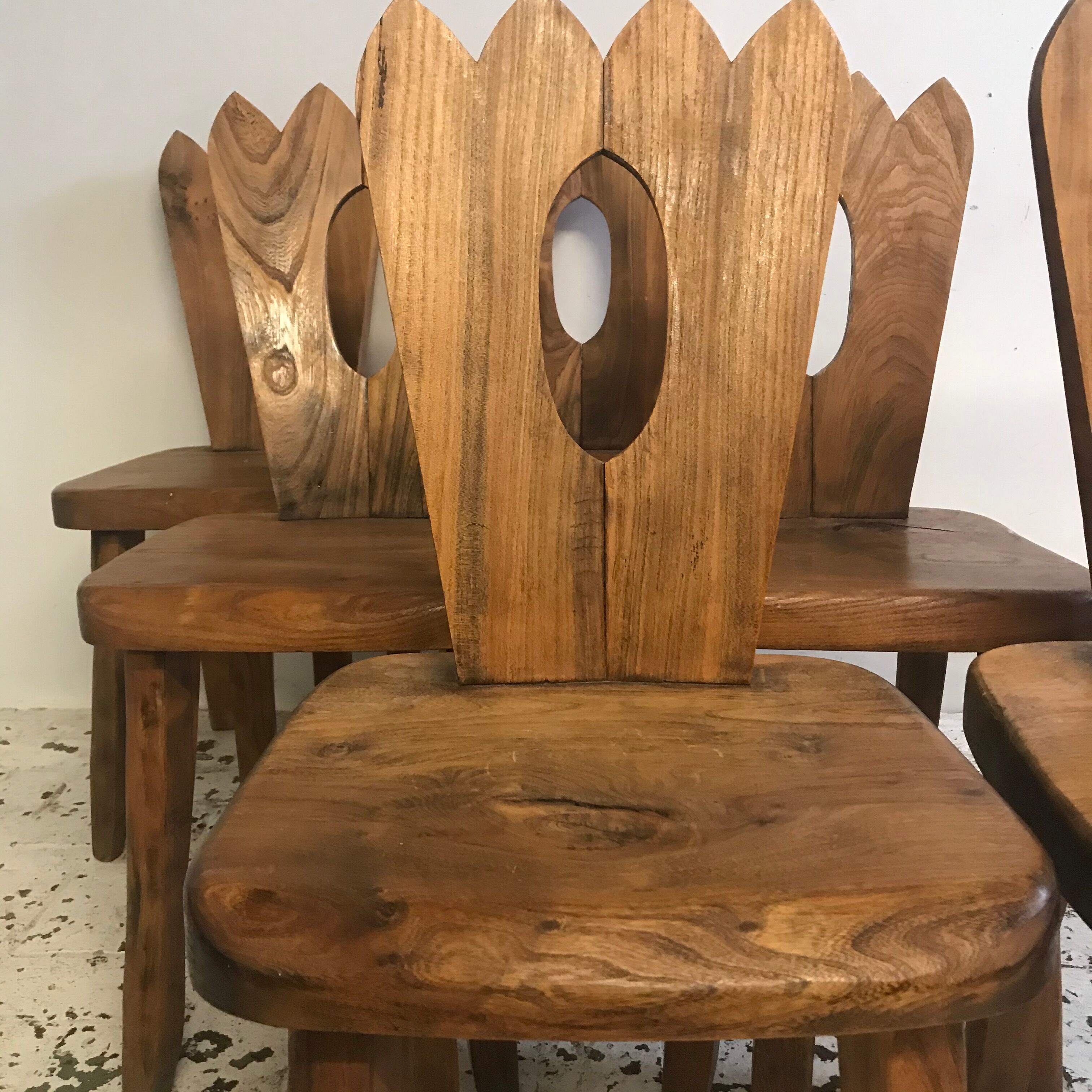 Series of 6 brutalist chairs.