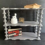 Antique grey wooden wall shelf – “bobine” model circa 1910