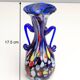 Vase Art Nouveau en Verre de Murano Bleu Produit par Toso, Italie