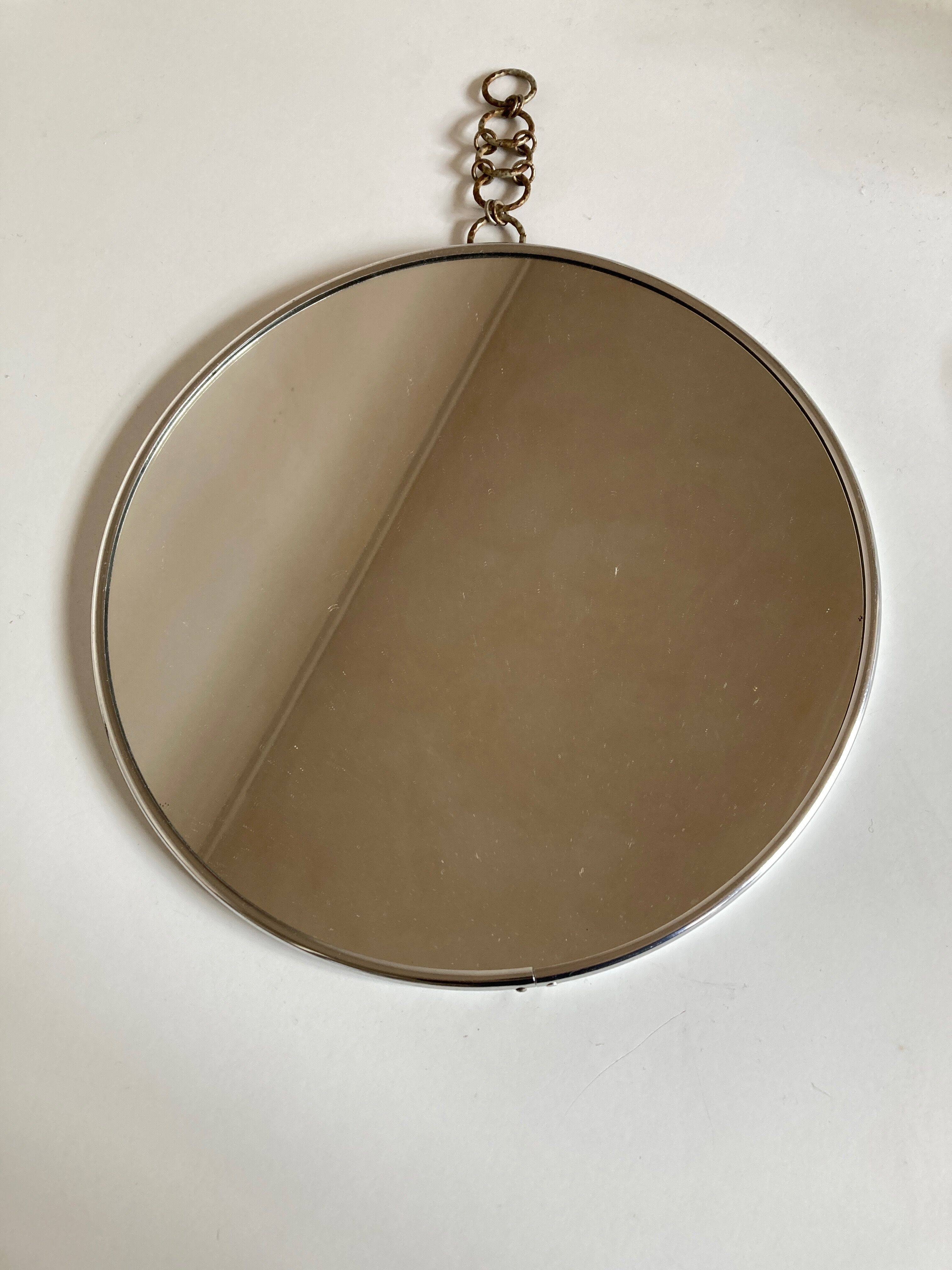 Mirror 1960 golden brutalist chain