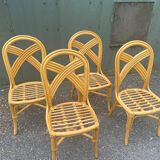 Set of four rattan chairs