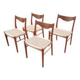 4 chaises Arne Wahl Iversen cordage neuf
