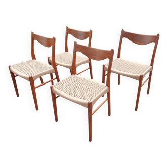 4 Arne Wahl Iversen chairs, new ropes