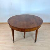 Swiss Biedermeier Extendable Dining Table in Walnut and Brass, 1820s