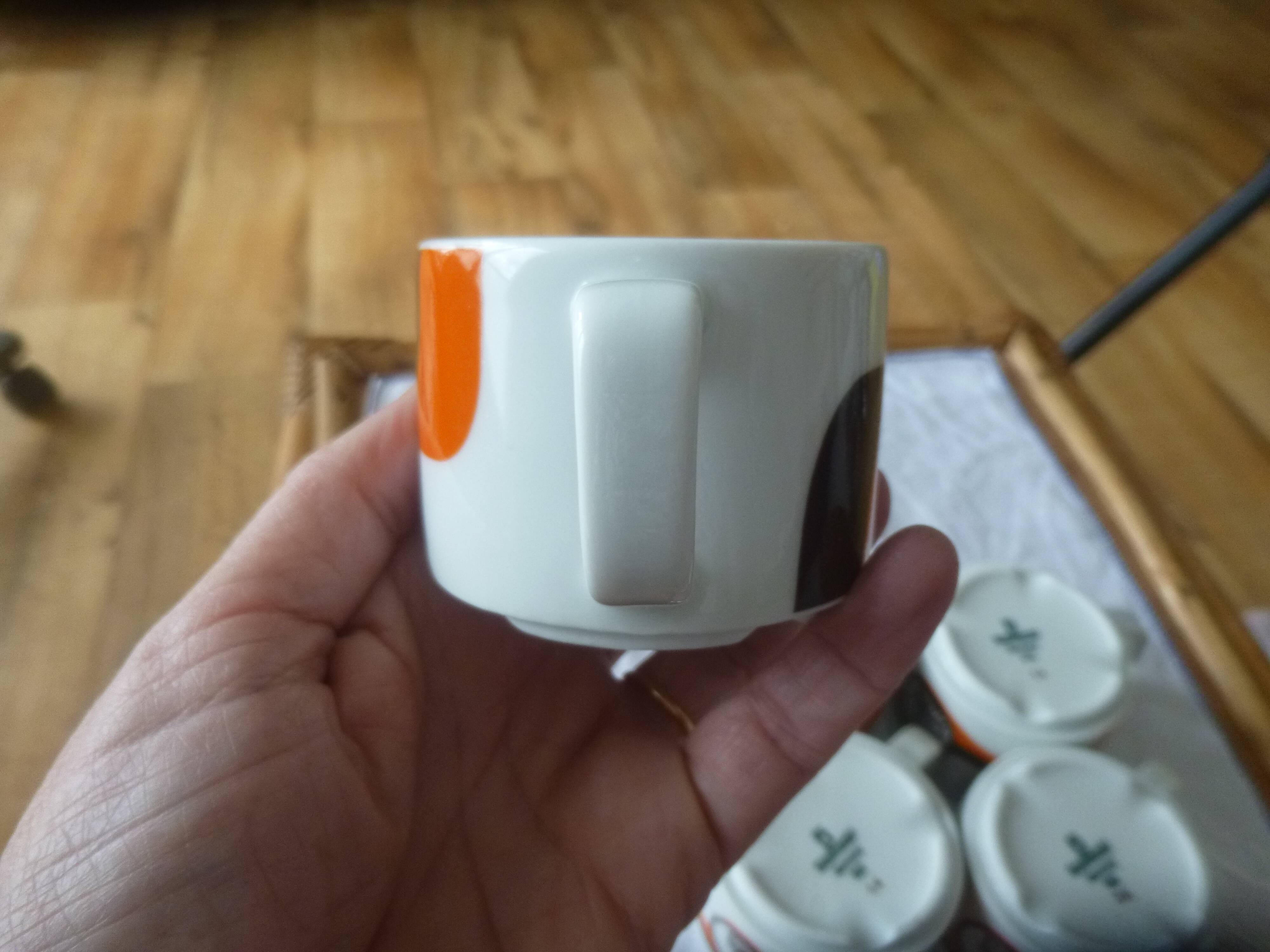 6 advertising coffee cups 70s Jacques Vabre