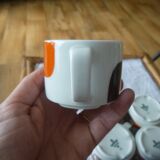 6 advertising coffee cups 70s Jacques Vabre