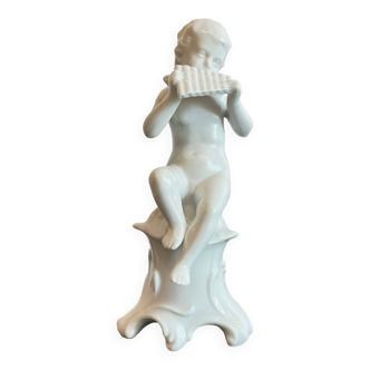 Statuette ange musicien en porcelaine italienne estampillée "N couronné"