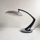 Mid century black and chrome 'Boomerang' lamp from Fase, Madrid, c.1960