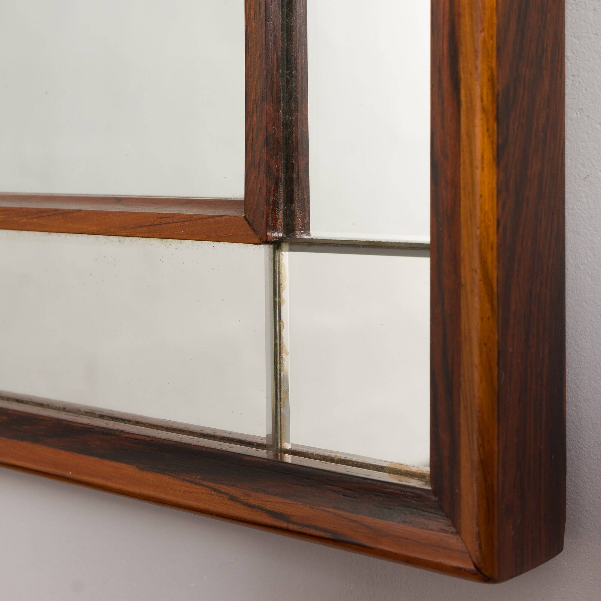 Scandinavian mid-century rosewood mirror with console, Denmark, 1960s