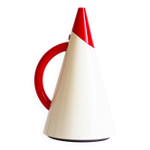 White and red plastic thermos jug with removable and swiveling spout, 80s