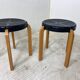 Tabourets vintage de style scandinave de Kembo, années 1970, Ensemble de 2