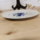 Plat de service Keller & Guérin décor fleur bleue