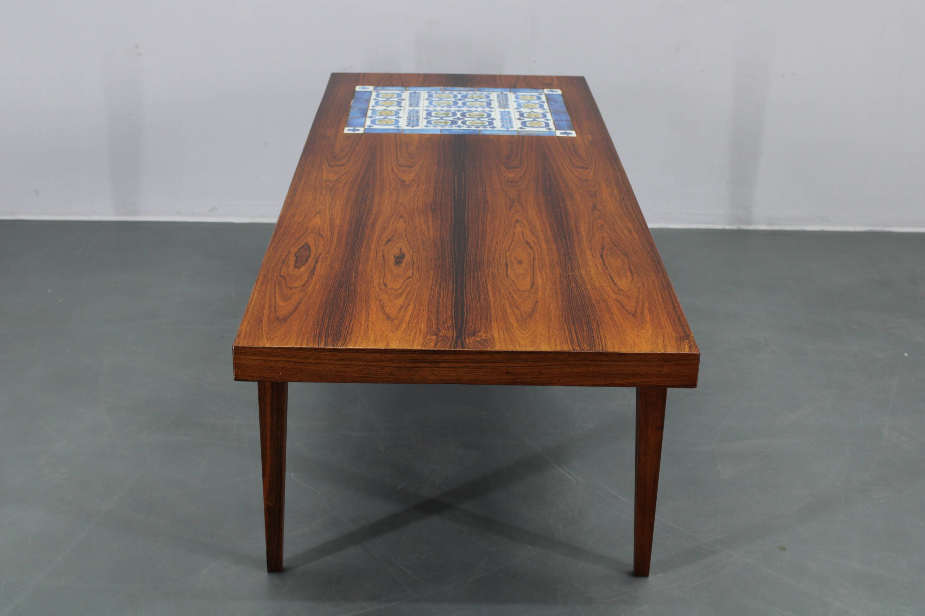 Mid-century Danish Haslev Mobelsnedkeri coffee table, ceramic tile inlay, 1960s