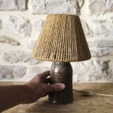 Le Cep stoneware bedside lamp with rope shade