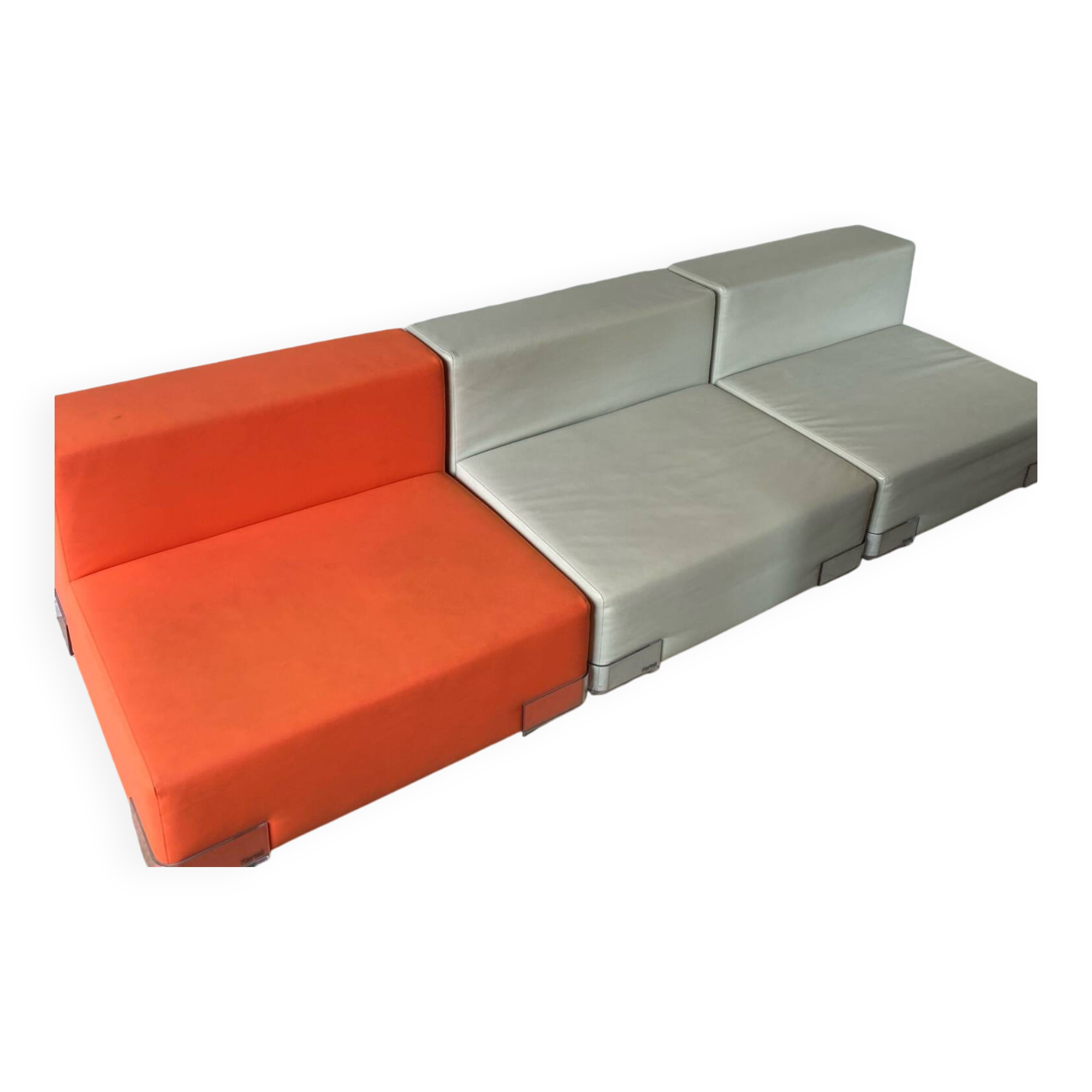 3 modular Plastics armchairs by Piero Lissoni for Kartell, 1970