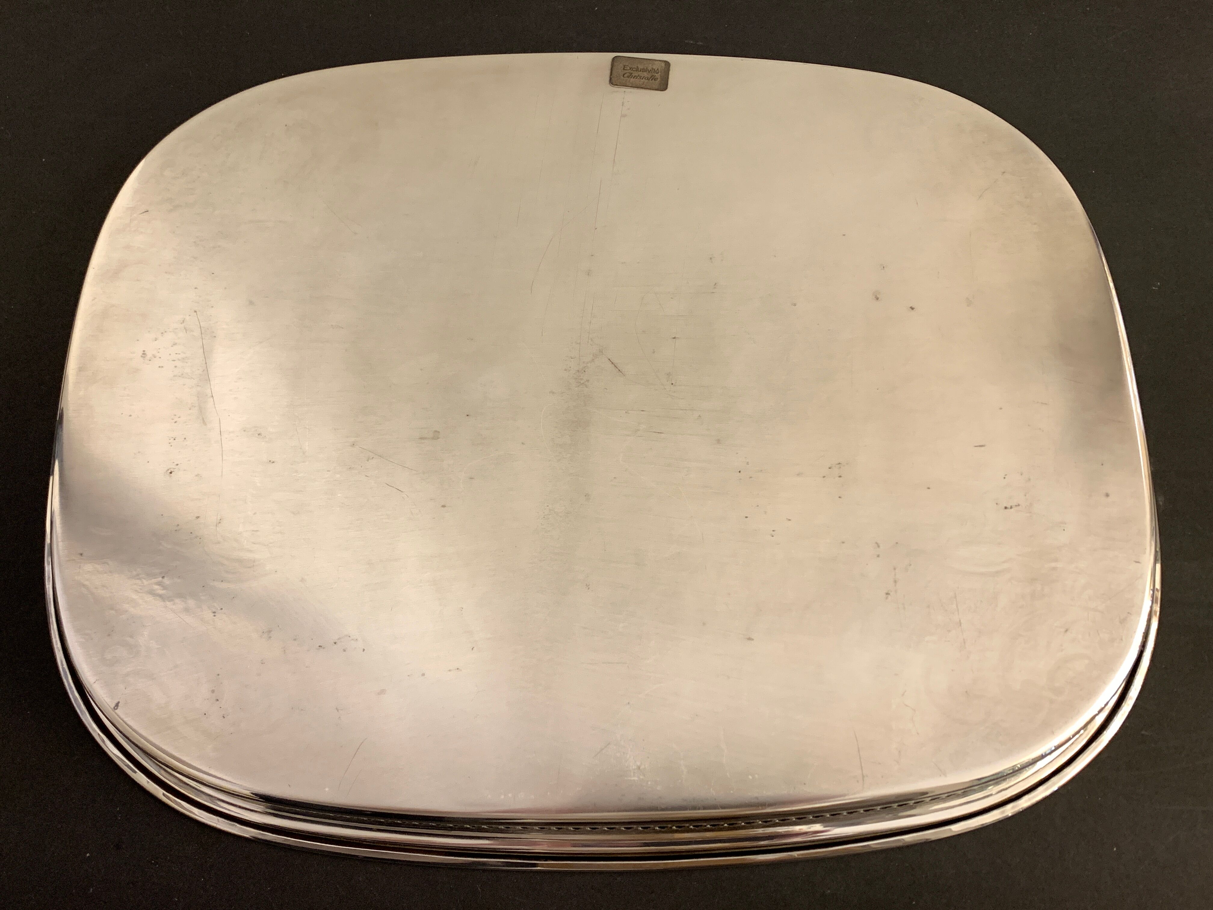Christofle serving tray in silver metal