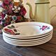 6 hollow Plates Badonviller porcelain floral pattern (roses)