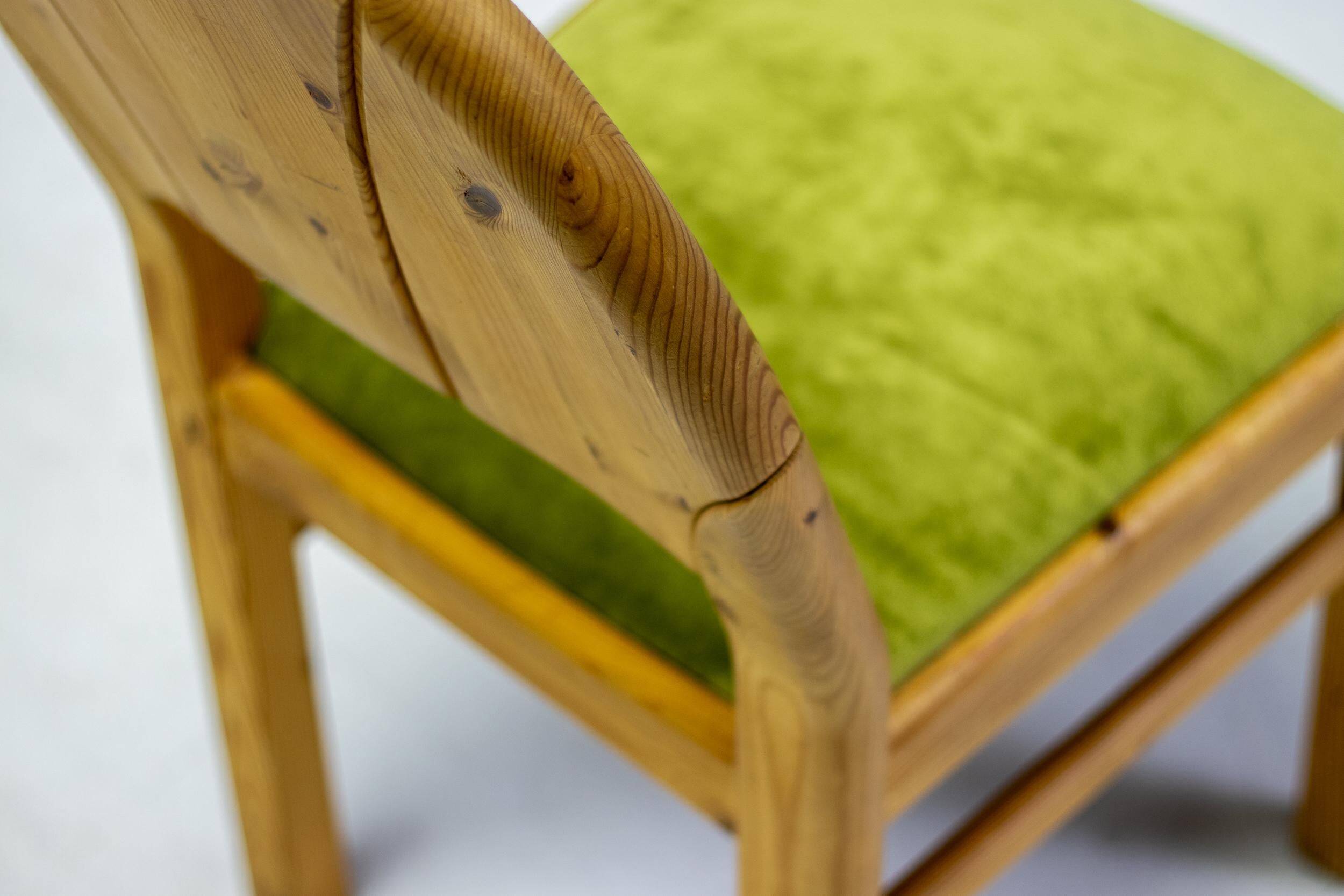 The Modern Scandinavian Oregon Pine Mid-Modern Dining Set - 4 Accent Chairs and 2 Armchairs