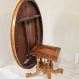Napoleon III era pedestal table in burr walnut