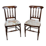 Pair of Chairs in Red Cherry, by Colombo Sanguineti, Italy – 1950