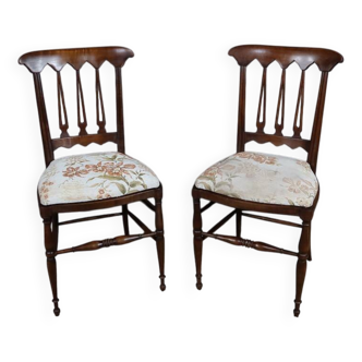 Paire de Chaises en Merisier Roux, par Colombo Sanguineti, Italie – 1950