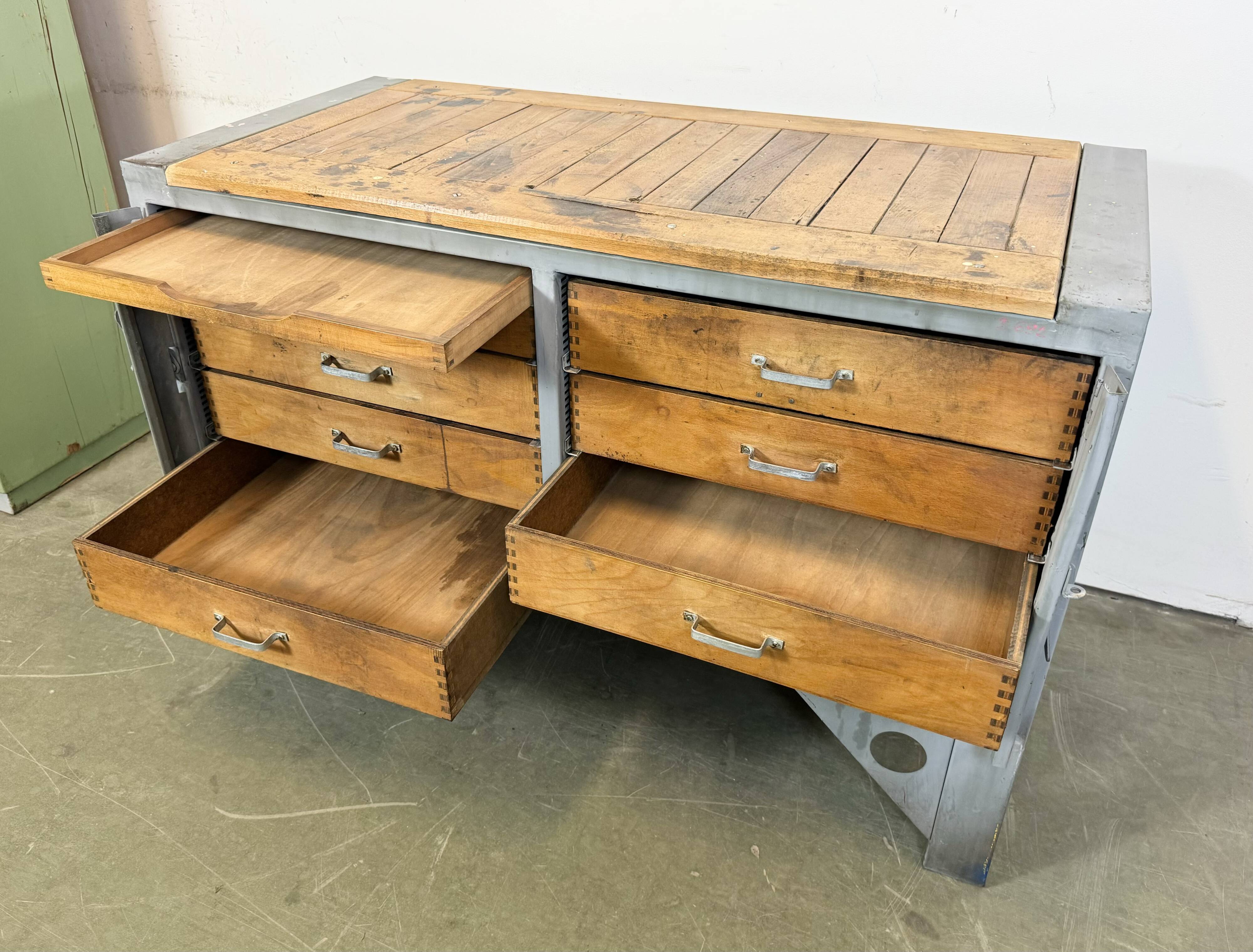 Vintage Grey Industrial Chest of Drawers, 1960s