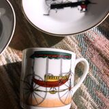 Vintage mocha service collection 6 cups cars real limoges porcelain of paris