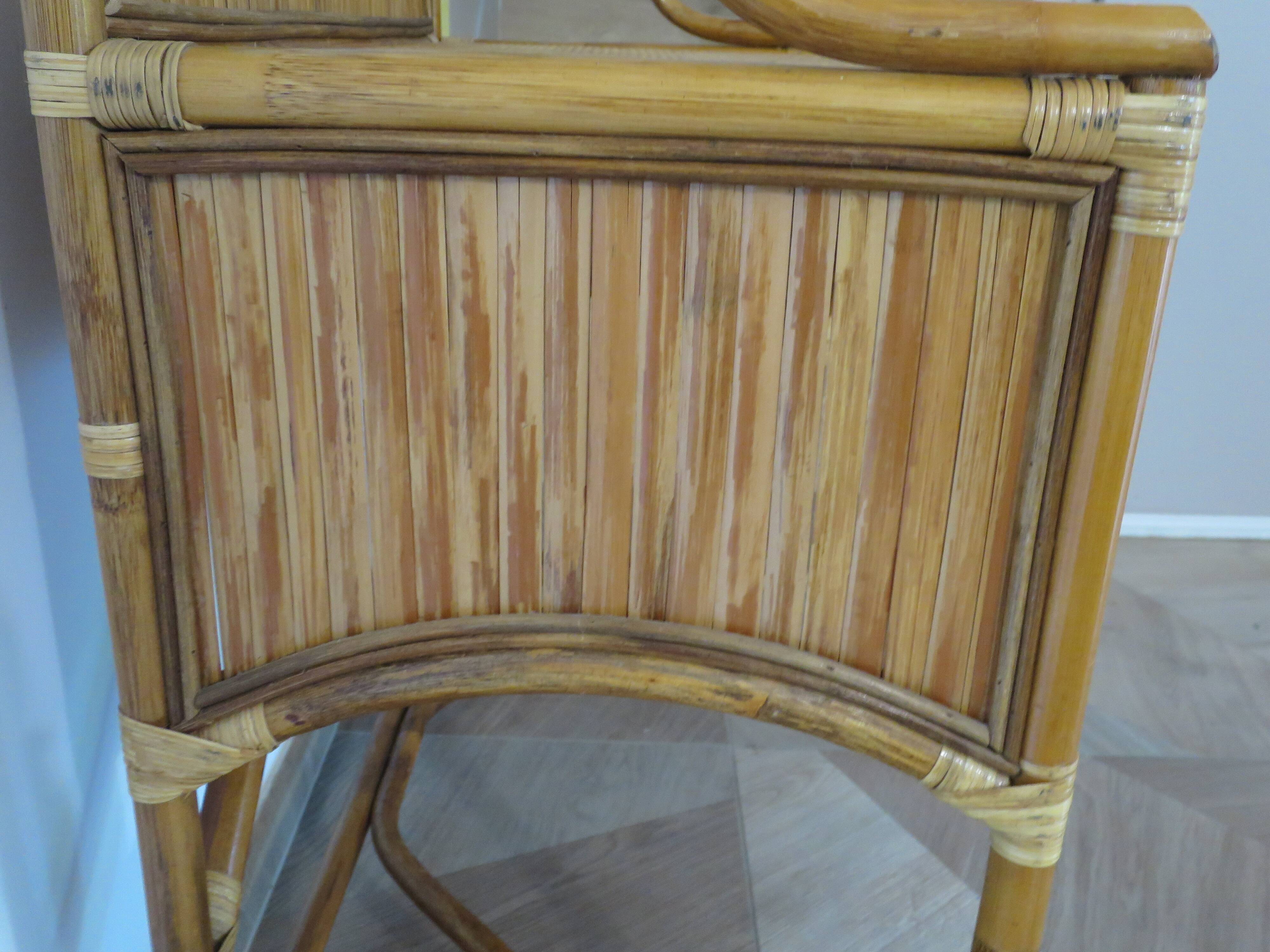 Vintage console/desk made of natural woven rattan, 1960s