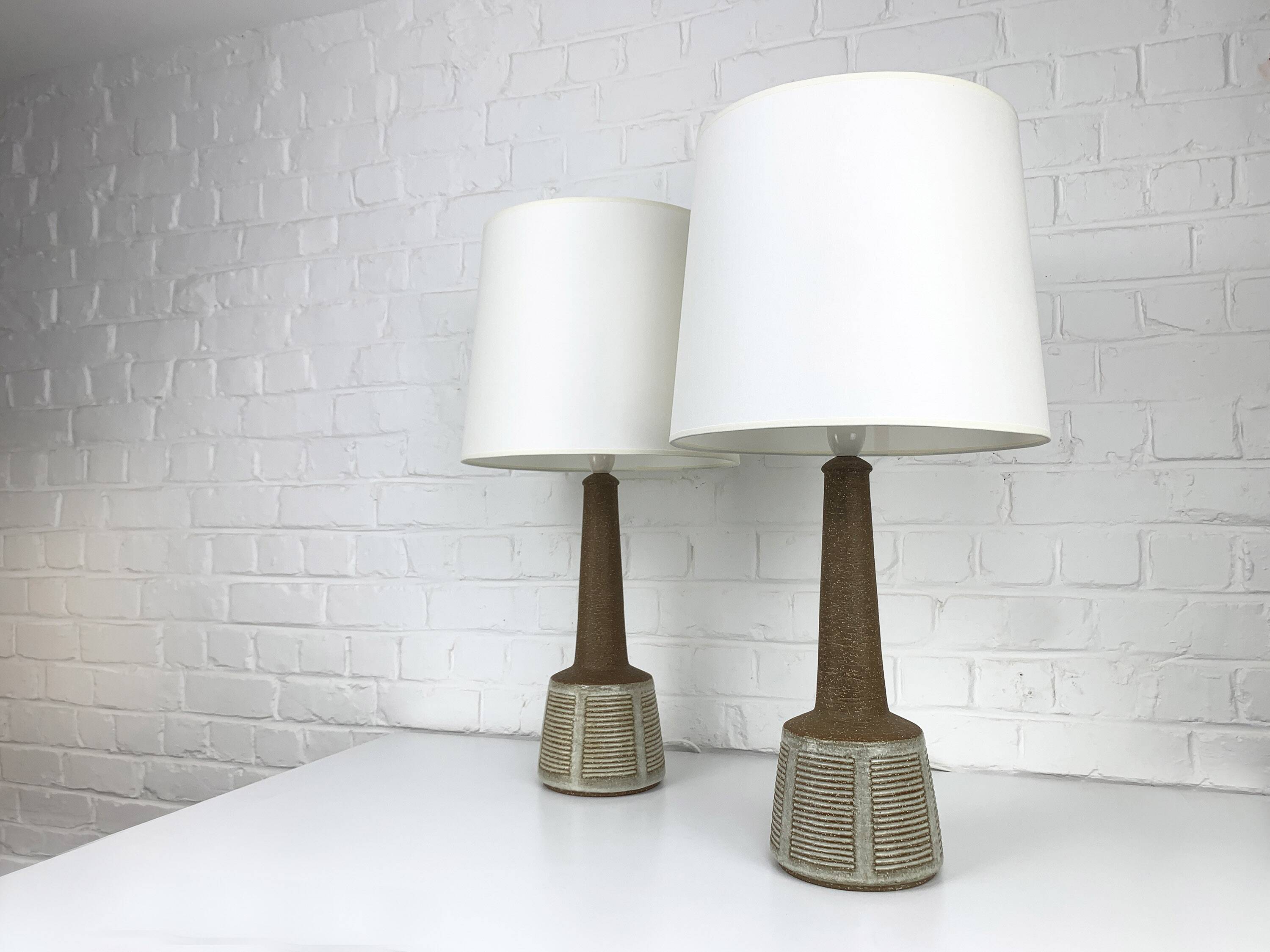 Pair of ceramic table lamps by Esben Klint, Palshus, Denmark, 1960.