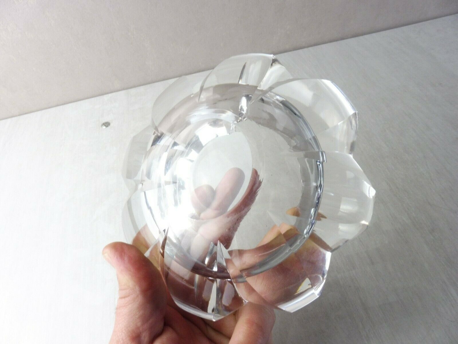 Ancient ashtray, cut crystal, St Louis