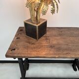 Old workbench with cast iron base, 1950s