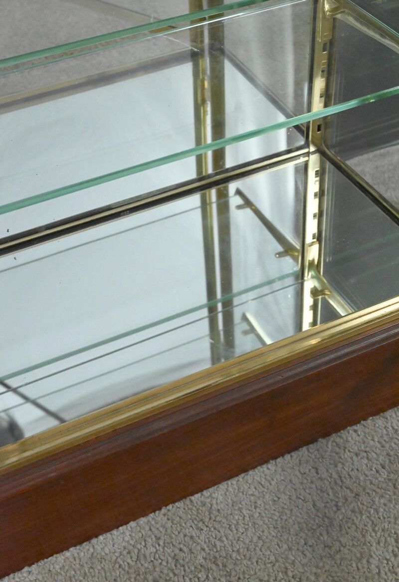 Brass display cabinet with a mirrored back – early 20th century