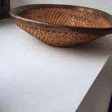 Rattan and brass basket