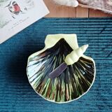 St-Clement shell-shaped butter dish and knife