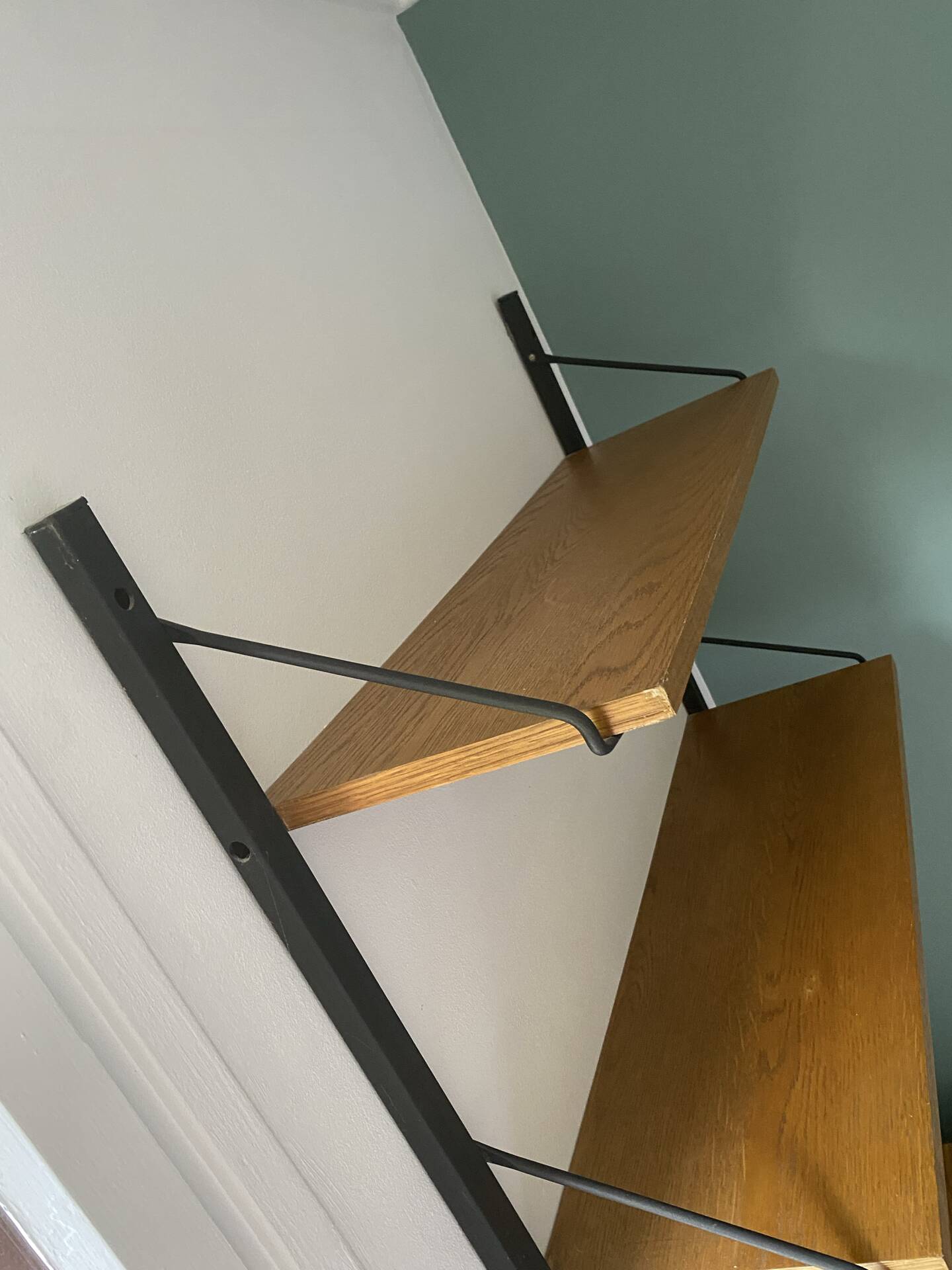 Wall shelf wood and metal