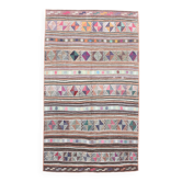 Kilim Vintage Turc, Tapis Berbère Géométrique Multicolore fait main