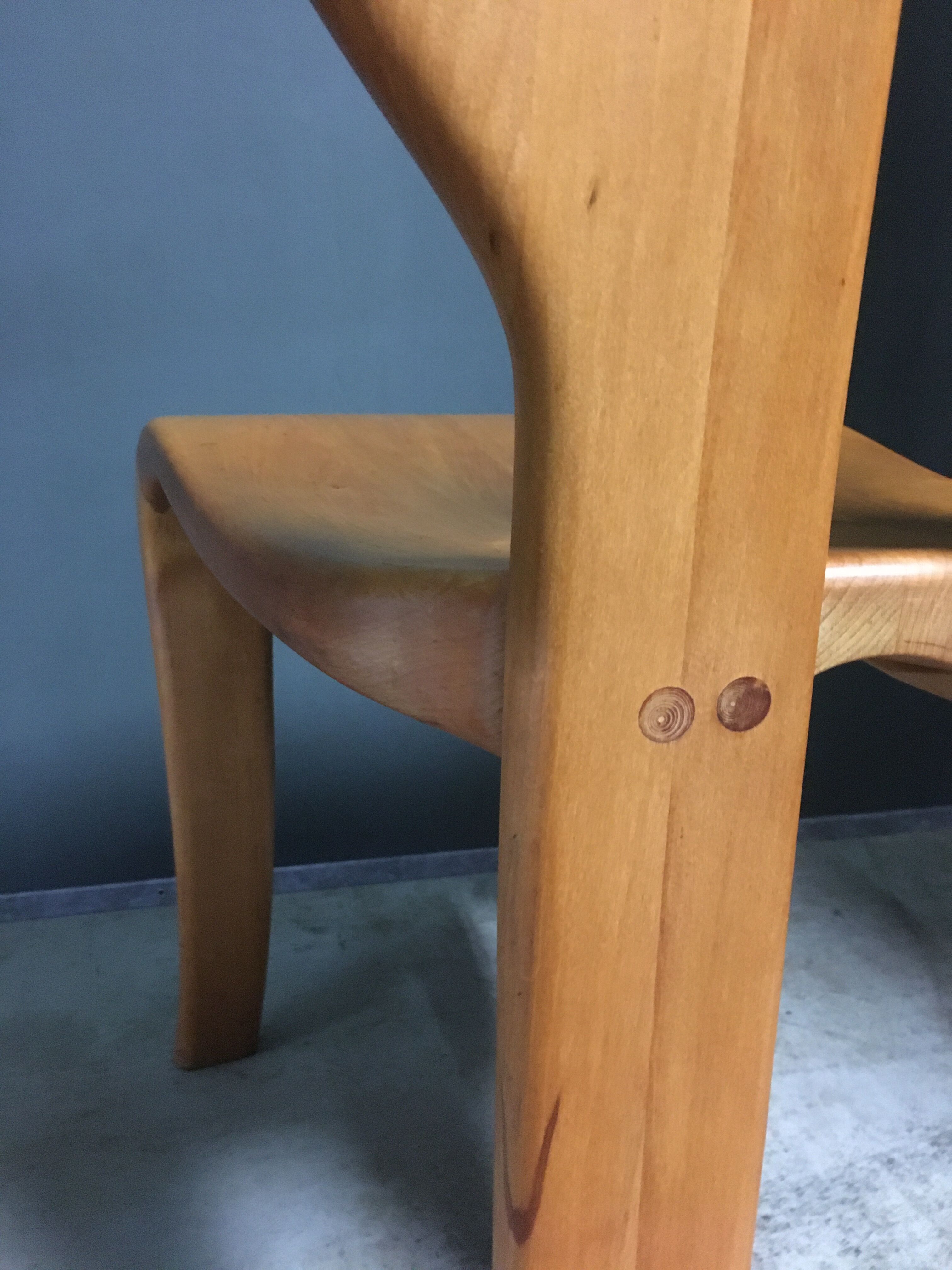 1980's wooden dining chairs.