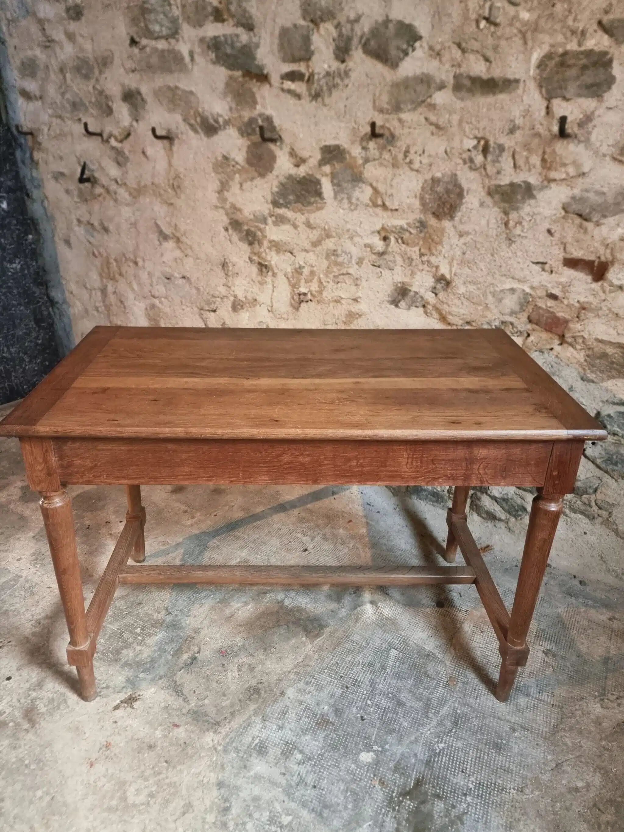 Table / antique desk in French oak, 1930s