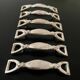6 Silea knife holders in silver-colored metal stirrup shape